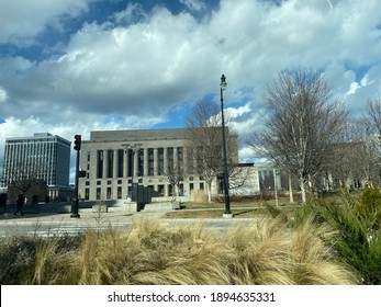 Nashville, TN, USA, January 2021: Street Views Of Nashville TN In January Of 2021, In Some Photos There Is Still Evidence Of Damage From The Christmas Day Bombing Downtown