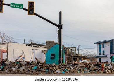 Nashville, TN / USA - March 03, 2020: Tornado Damage in East Nashville