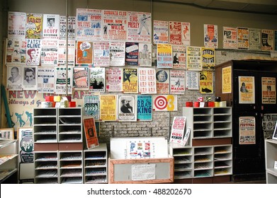 Nashville, TN, USA, October 10, 2006: Posters Line The Walls Of Hatch Show Print In Nashville. It Is One Of The Oldest Working Letterpress Print Shops In America, Since 1879
