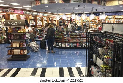 NASHVILLE, TN-APRIL 26, 2016:  A Hudson News Retail Store In The Nashville International Airport. Hudson Is The Largest Airport News Stand Retailer.