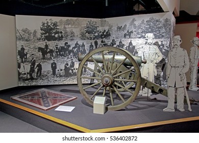 Nashville, USA, March 23, 2016: Twelve Pounder Bronze Cannon In Tennessee State Museum In Nashville