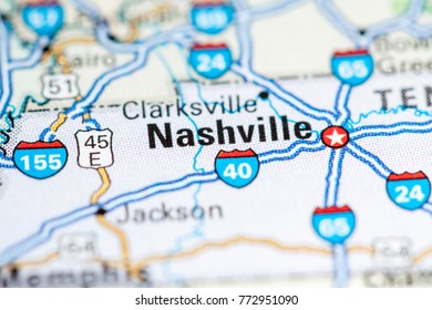 Nashville. USA On A Map.