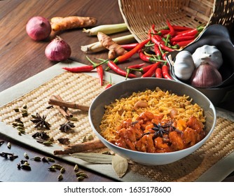 Nasi Briyani With Red Chicken