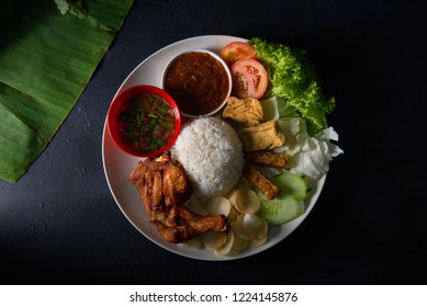 Nasi Lemak Kukus With Thigh Malaysian Local Food Top Down