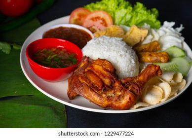 Nasi Lemak Kukus With Thigh Malaysian Local Food Top Down
