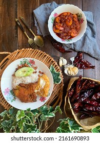 Nasi Lemak, A Malay Style Complete Meal Of Fragrant Rice Cooked In Coconut Milk.