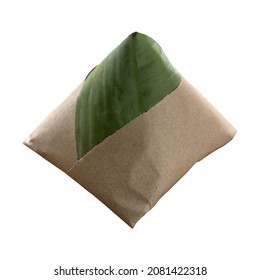 Nasi Lemak , A Popular Malaysia Breakfast Isolated On A White Background.