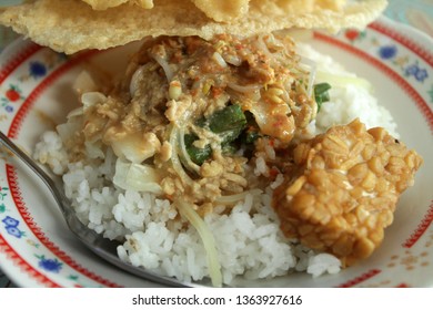 Nasi Pecel Sambal Tumpang Is Traditional Food From Kediri, Indonesia