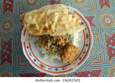 Nasi Pecel Sambal Tumpang Is Traditional Food From Kediri, Indonesia