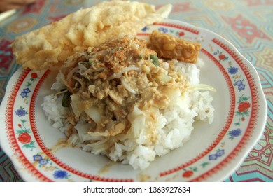 Nasi Pecel Sambal Tumpang Is Traditional Food From Kediri, Indonesia