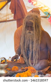 Nasik, India - January 24, 2012: Naga Baba Offering Prayers At Kumbhmela,Nasik,Maharashtra,India
