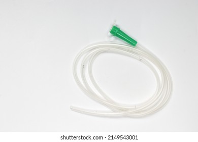 Nasogastric tube on white background.