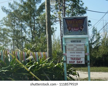 NASSAU, BAHAMAS—JANUARY 2018: Sign At An Old 1931 Restaurant At Adelaide Village In Nassau. 