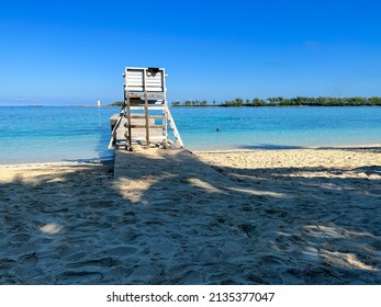 Nassau, Bahamas - December 9, 2021:  People Enjoying Junkanoo Beach In Nassau, Bahamas.