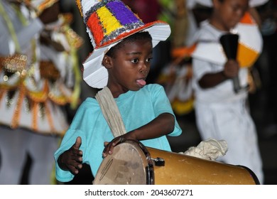 Nassau, The Bahamas February 1 2020. Children participating in Junior Junkanoo street parade in The Bahamas