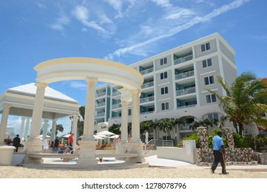 Nassau, Bahamas - MAY 4, 2018: Beautiful Restaurant With Ocean View In Nassau