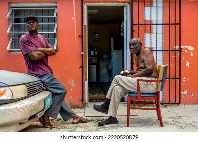 Nassau New Providence Bahamas, USA - December 23, 2013: People On The Streets