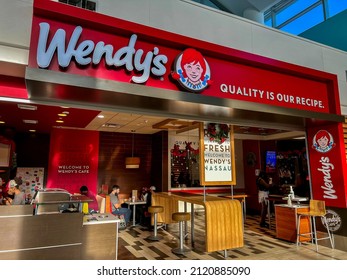 Nassau,Bahamas- December 19,2021: Wendy's Outlet In Nassau Airport. Wendy's Is An American International Fast Food Restaurant Chain.