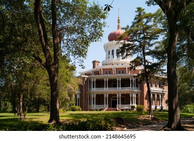 Natchez, Mississippi, United States - July 19 2009: Longwood Plantation Octagon House, an Antebellum Victorian Octagonal Mansion.