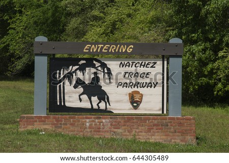 Natchez Trace Sign in Mississippi