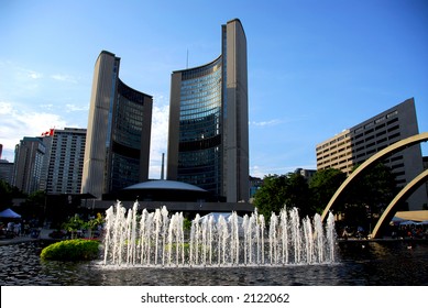 Nathan Phillips Square In Downtown Toronto  Canada