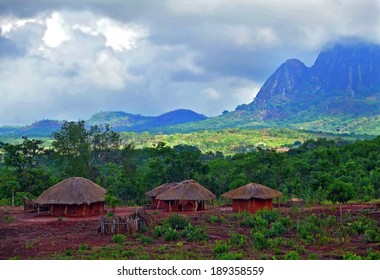 National African village. Africa, Mozambique, Naiopue.