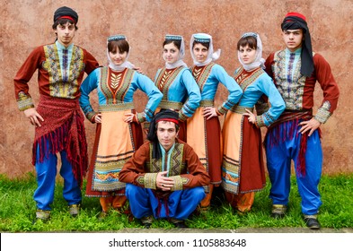 National Armenian Dances Golden Apricot guys and a girl on the holiday day of the city of Tuapse 2/07/2011