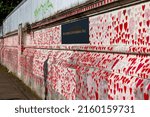 The National Covid Memorial Wall on Southbank of River Thames, London, England