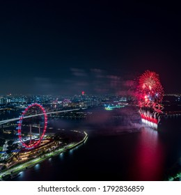 (National Day Parade 2020)  Firework At Marina Reservoir, Singapore.