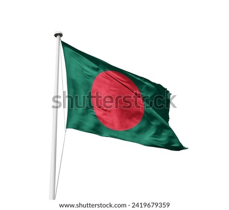 National Flag of Bangladesh. Bangladesh flag isolated on white background with clipping path.