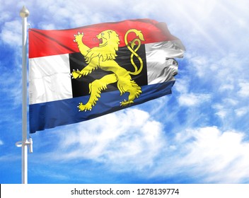 National Flag Of Benelux On A Flagpole