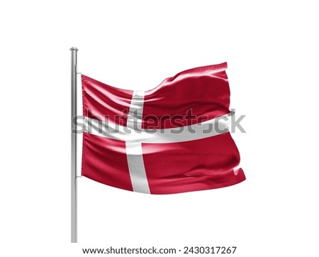 National Flag of Denmark. Flag isolated on white background with clipping path.