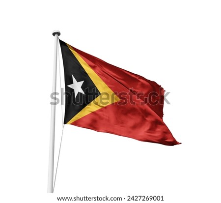 National Flag of East Timor. East Timor flag isolated on white background with clipping path.