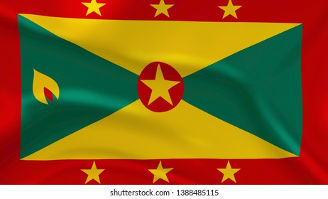 National Flag of Grenada - Rectangular Shape patriotic symbol 