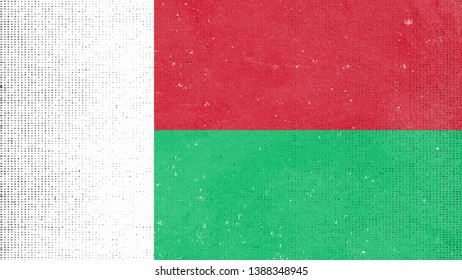National Flag of Madagascar - Rectangular Shape patriotic symbol 