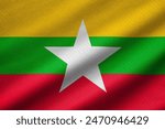 National flag of Myanmar High resolution