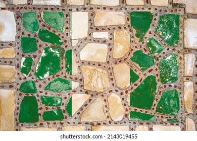 National flag of Nigeria on stone  wall background. Flag  banner on  stone texture background.