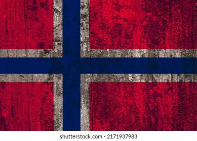 The national flag of Norway is red with a navy blue Scandinavian cross fimbriated in white that extends to the edges of the flag; the vertical part of the cross is shifted to the hoist side in the sty
