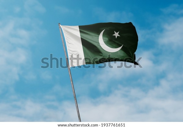 National Flag of\
Pakistan.\
Pakistan Flag\
waving.