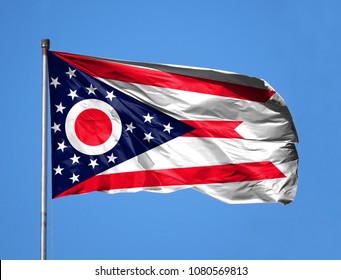 National flag State of Ohio on a flagpole