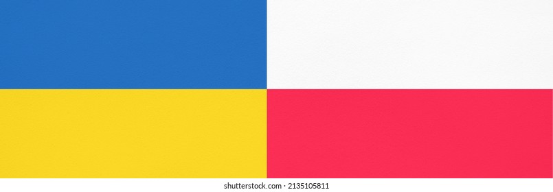 National Flags Of Ukraine And Poland Flag