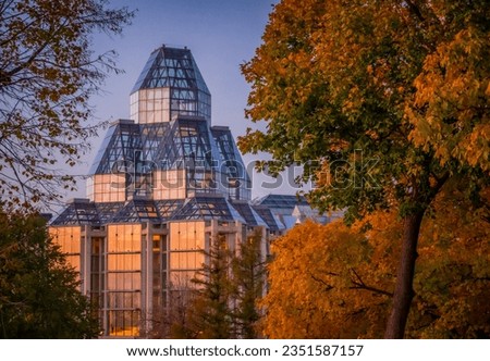 National Gallery of Canada with Fall foliage, Ottawa, Ontario, Canada