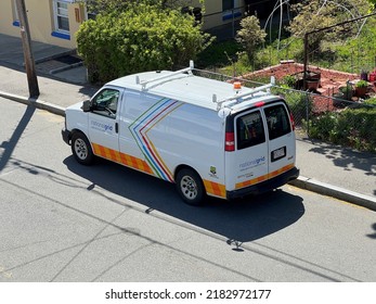 National Grid Electricity Service Repair Truck, Revere Massachusetts USA, May 13 2022