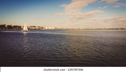 National Harbor, Ferris Wheel And Boats,  USA