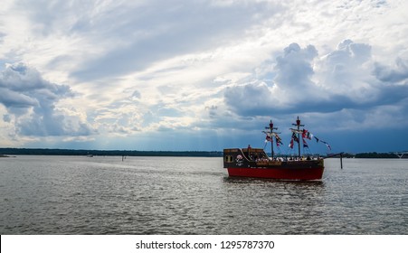 National Harbor, Ferris Wheel And Boats,  USA