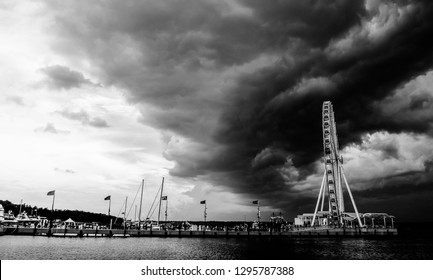 National Harbor, Ferris Wheel And Boats,  USA