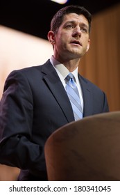 NATIONAL HARBOR, MD - MARCH 6, 2014: Congressman Paul Ryan (R-WI) Speaks At The Conservative Political Action Conference (CPAC).