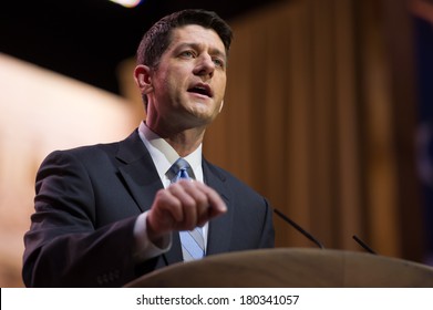 NATIONAL HARBOR, MD - MARCH 6, 2014: Congressman Paul Ryan (R-WI) Speaks At The Conservative Political Action Conference (CPAC).