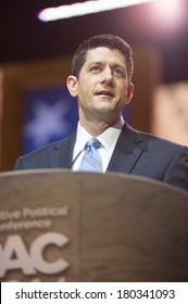 NATIONAL HARBOR, MD - MARCH 6, 2014: Congressman Paul Ryan (R-WI) Speaks At The Conservative Political Action Conference (CPAC).