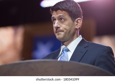 NATIONAL HARBOR, MD - MARCH 6, 2014: Congressman Paul Ryan (R-WI) Speaks At The Conservative Political Action Conference (CPAC).